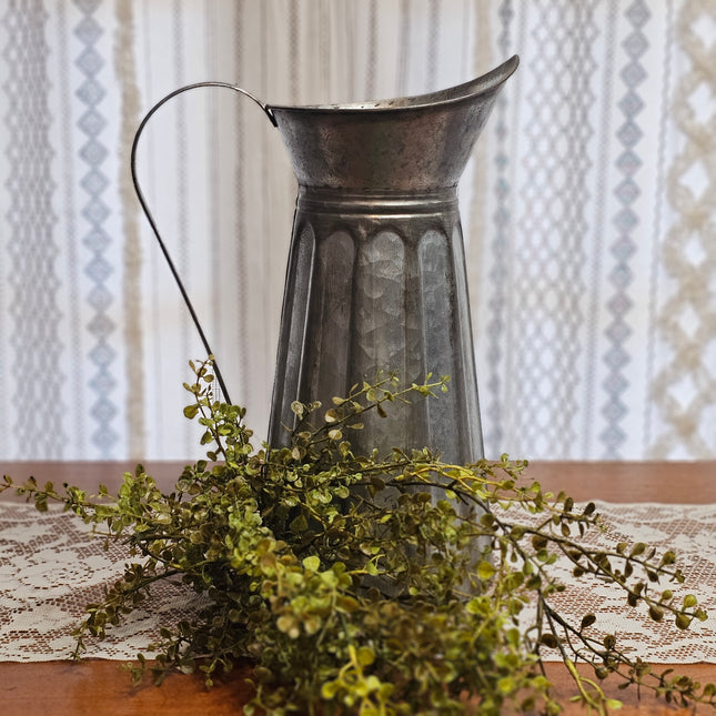 Large Galvanized Metal Decorative Pitcher