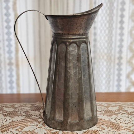 Large Galvanized Metal Decorative Pitcher
