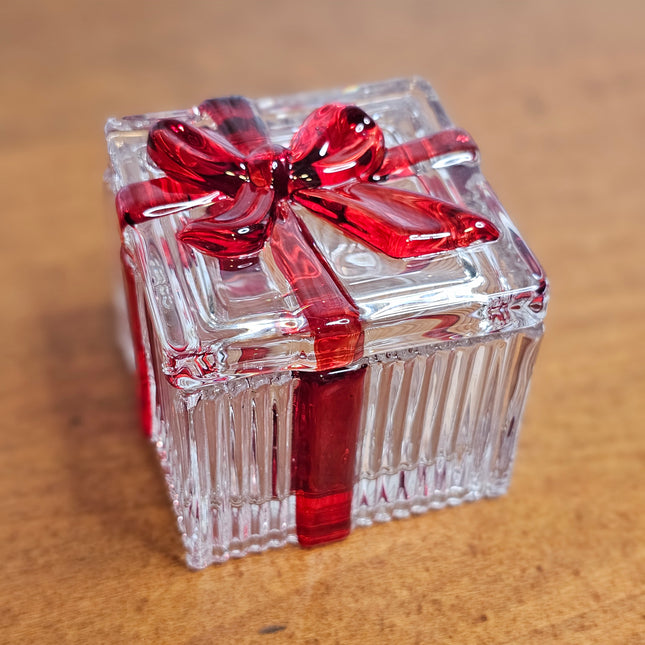 2.75" Square Glass Lidded Present Box