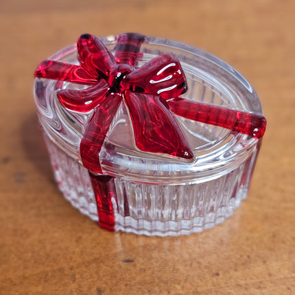 Oval Glass Lidded Present Box