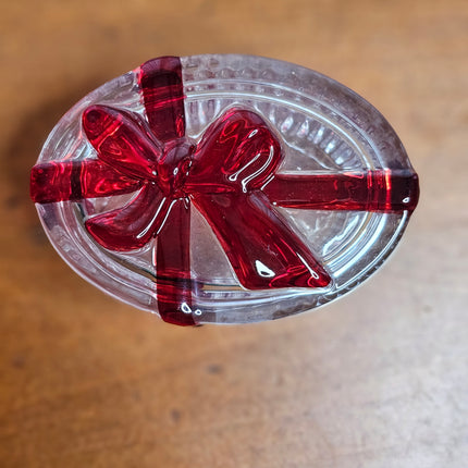 Oval Glass Lidded Present Box