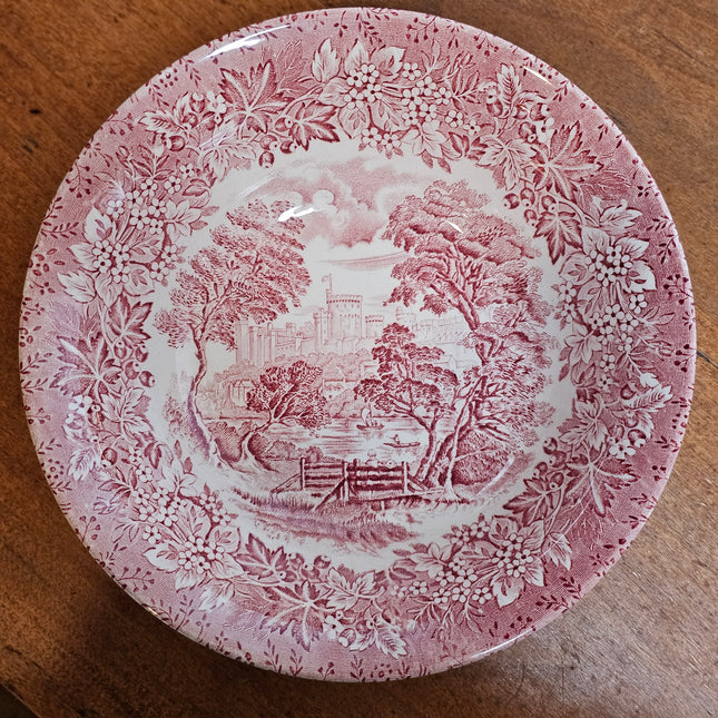 8" English Ironstone Tableware Castles Pink Serving Bowl