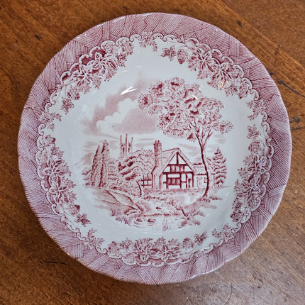 6.5" Churchill The Brook Pink Transferware Cereal Bowl