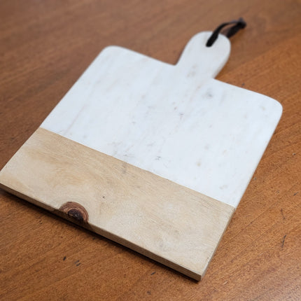 12" x 9" Marble and Wood Cutting Board