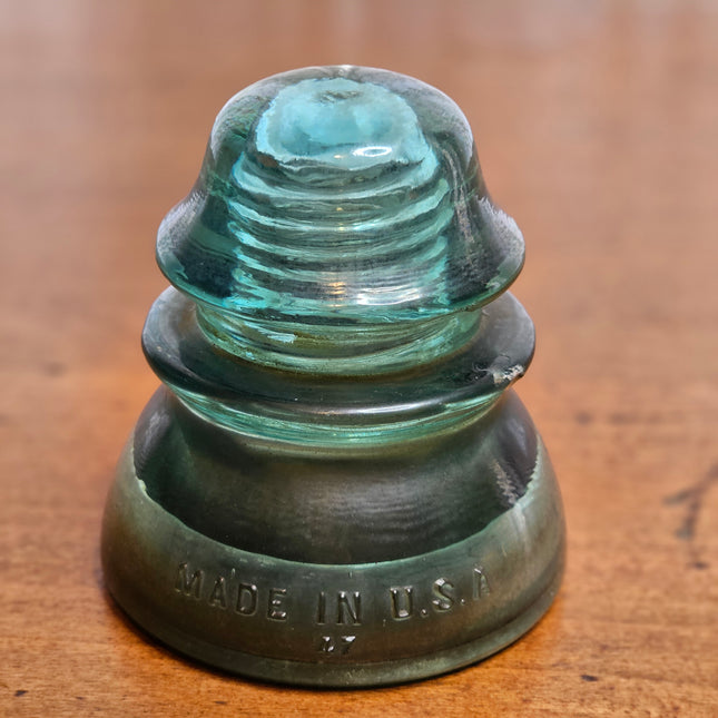 Vintage Whitall Tatum No. 1 Green Glass Insulator