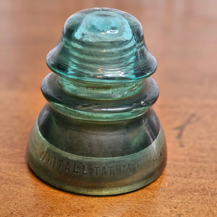 Vintage Whitall Tatum No. 1 Green Glass Insulator
