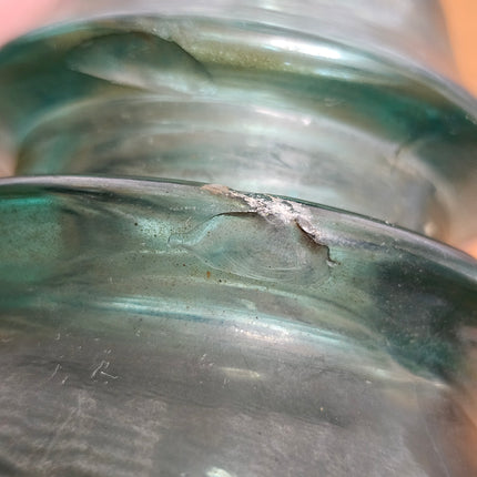 Vintage Whitall Tatum No. 1 Green Glass Insulator