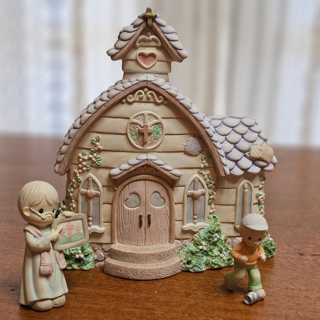 Precious Moments Village Collection Sunday Morning Church Service