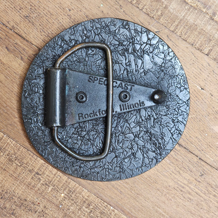 Vintage Bronze Elvis Presley Round Belt Buckle