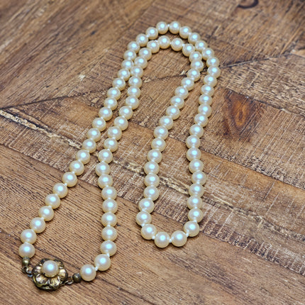 Vintage Single-Strand Faux Pearl Necklace