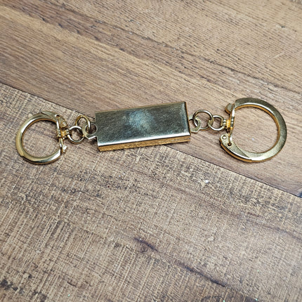 Vintage Gold-Toned Metal "The King Co. Bad Ideas" Kingsman-style Keychain
