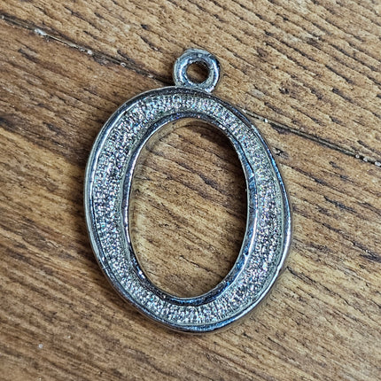 Dainty Rhinestone Initial "O" Letter Pendant