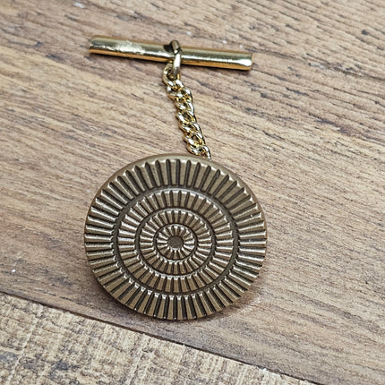 Vintage Round Gold-tone Tie Lapel Pin