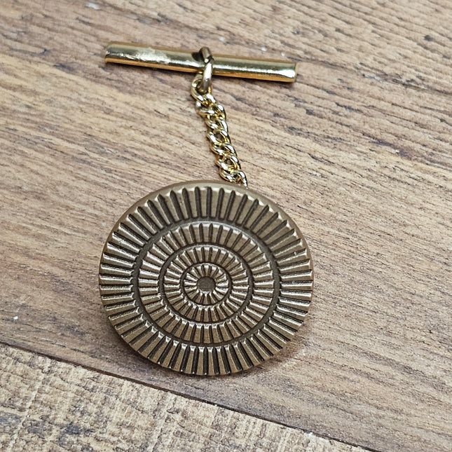 Vintage Round Gold-tone Tie Lapel Pin