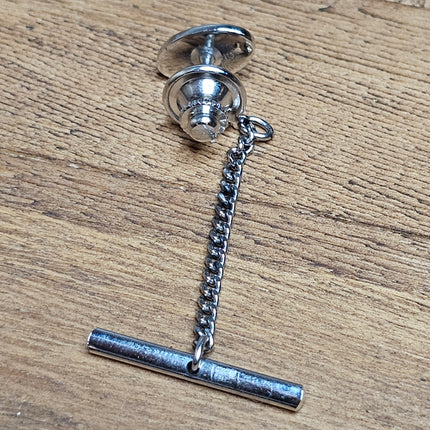 Vintage Oval Sterling Silver Tie Lapel Pin