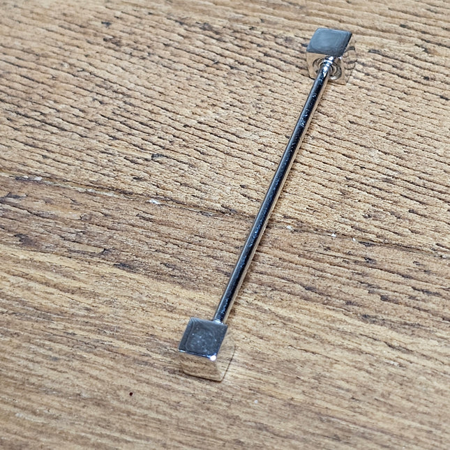 Vintage Silver-tone Cube Stick Pin
