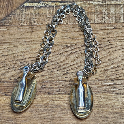 Vintage Gold-tone Oval Sweater Clips