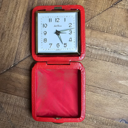 Vintage Red Seth Thomas Travel Clock