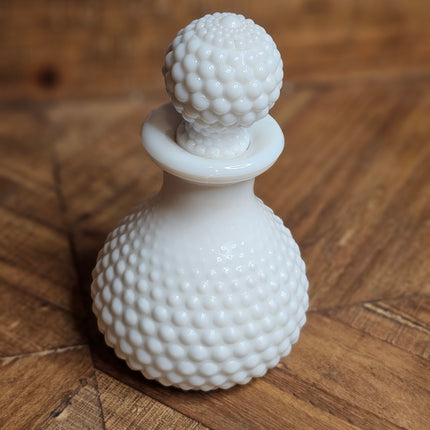 Vintage Hobnail Milk Glass Perfume Bottle
