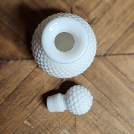 Vintage Hobnail Milk Glass Perfume Bottle