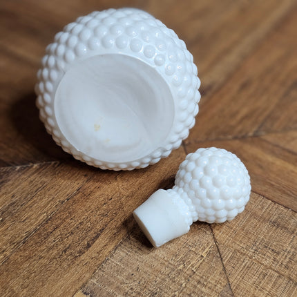 Vintage Hobnail Milk Glass Perfume Bottle