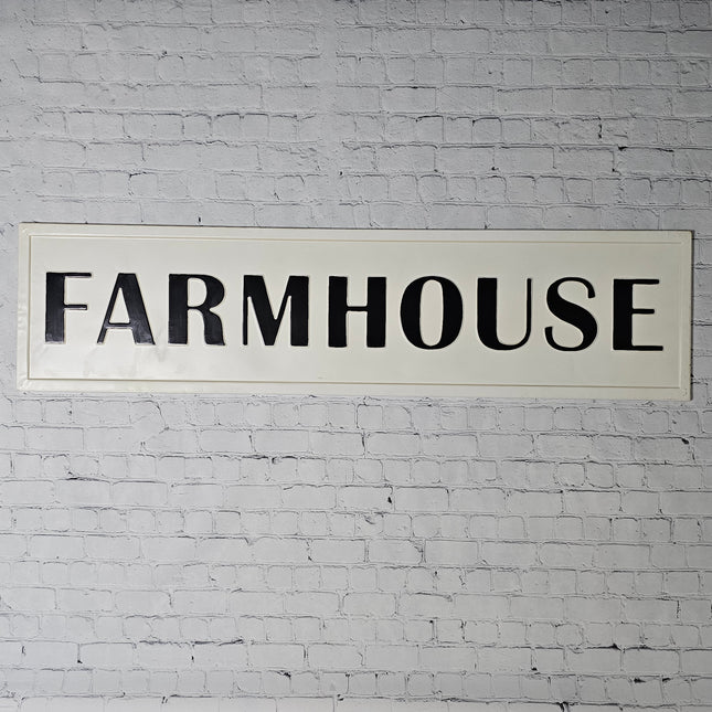 Metal White Farmhouse Sign