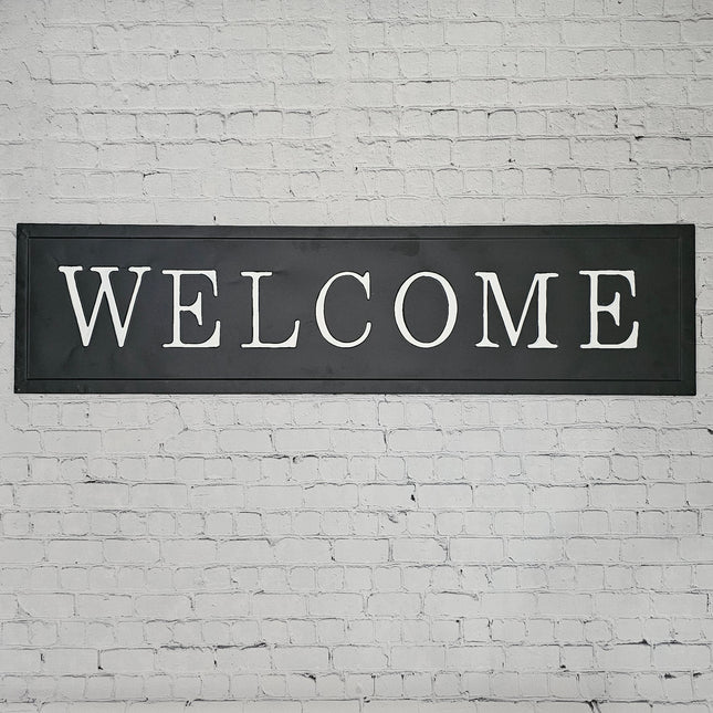 Metal Black Welcome Sign