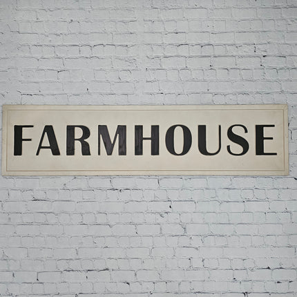 Metal Off-White Farmhouse Sign