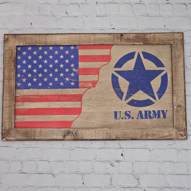 Wooden US Army Sign