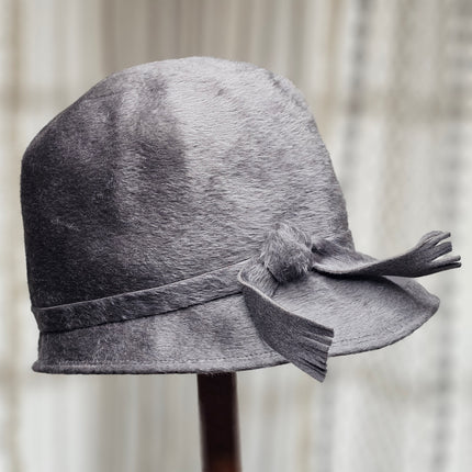 Vintage Gray Trevi Made in Italy Cloche Women's Hat