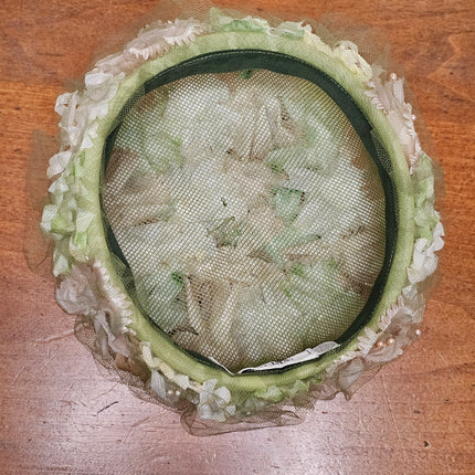 Vintage Floral Pillbox Women's Hat With Netting