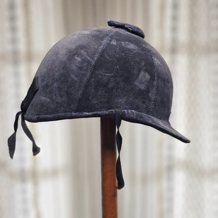 Vintage Dark Blue Velvet Equestrian Riding Hat