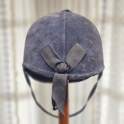 Vintage Dark Blue Velvet Equestrian Riding Hat