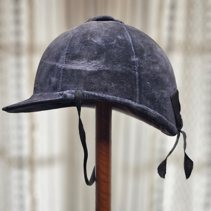 Vintage Dark Blue Velvet Equestrian Riding Hat