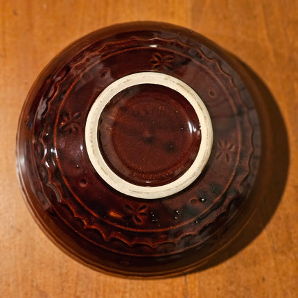 10" Marcrest Daisy Dot Brown Stoneware Bowl