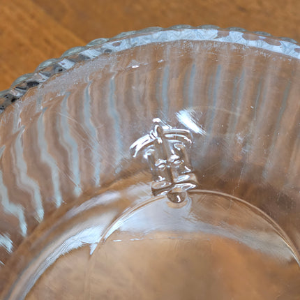 Vintage Anchor Hocking Lidded Ribbed Glass Biscuit Jar