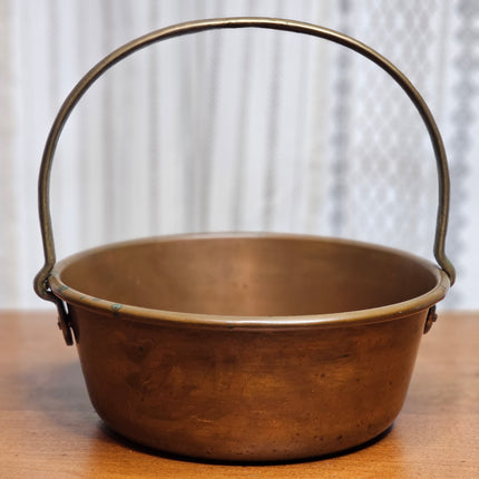 12" Vintage Copper and Brass Jelly/Jam Handled Pot