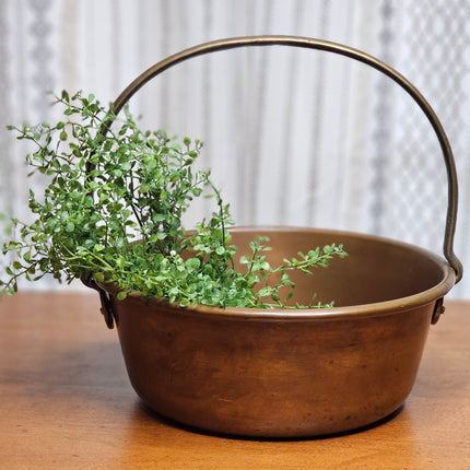 12" Vintage Copper and Brass Jelly/Jam Handled Pot