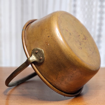 12" Vintage Copper and Brass Jelly/Jam Handled Pot
