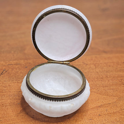 Vintage Marble and Brass Lidded Trinket Box