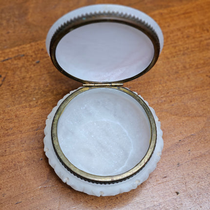 Vintage Marble and Brass Lidded Trinket Box