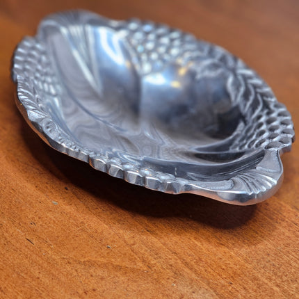 Pewter Grape Pattern Serving Bowl