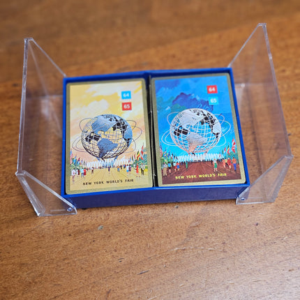 Set of 2 Vintage New York World's Fair Playing Cards With Case