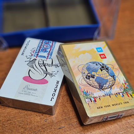 Set of 2 Vintage New York World's Fair Playing Cards With Case