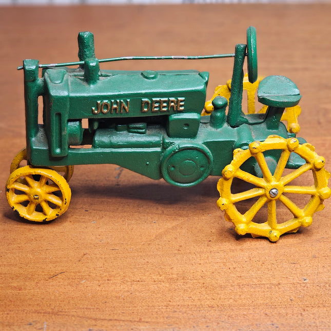Vintage John Deere Cast Iron Toy Tractor