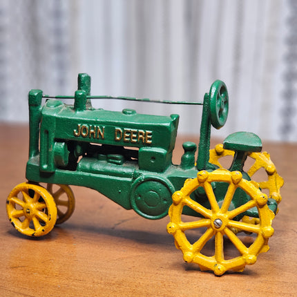 Vintage John Deere Cast Iron Toy Tractor