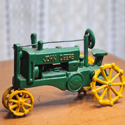 Vintage John Deere Cast Iron Toy Tractor