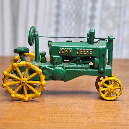 Vintage John Deere Cast Iron Toy Tractor