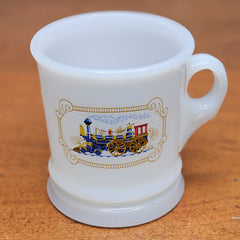 Vintage Avon Milk Glass Train Shaving Mug