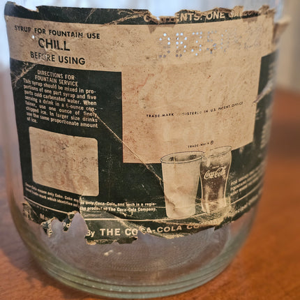 Vintage One Gallon Coca-Cola Glass Syrup Jug
